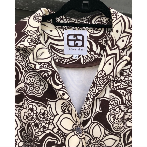 Edward An floral lightweight long jacket with tie - Picture 3 of 5